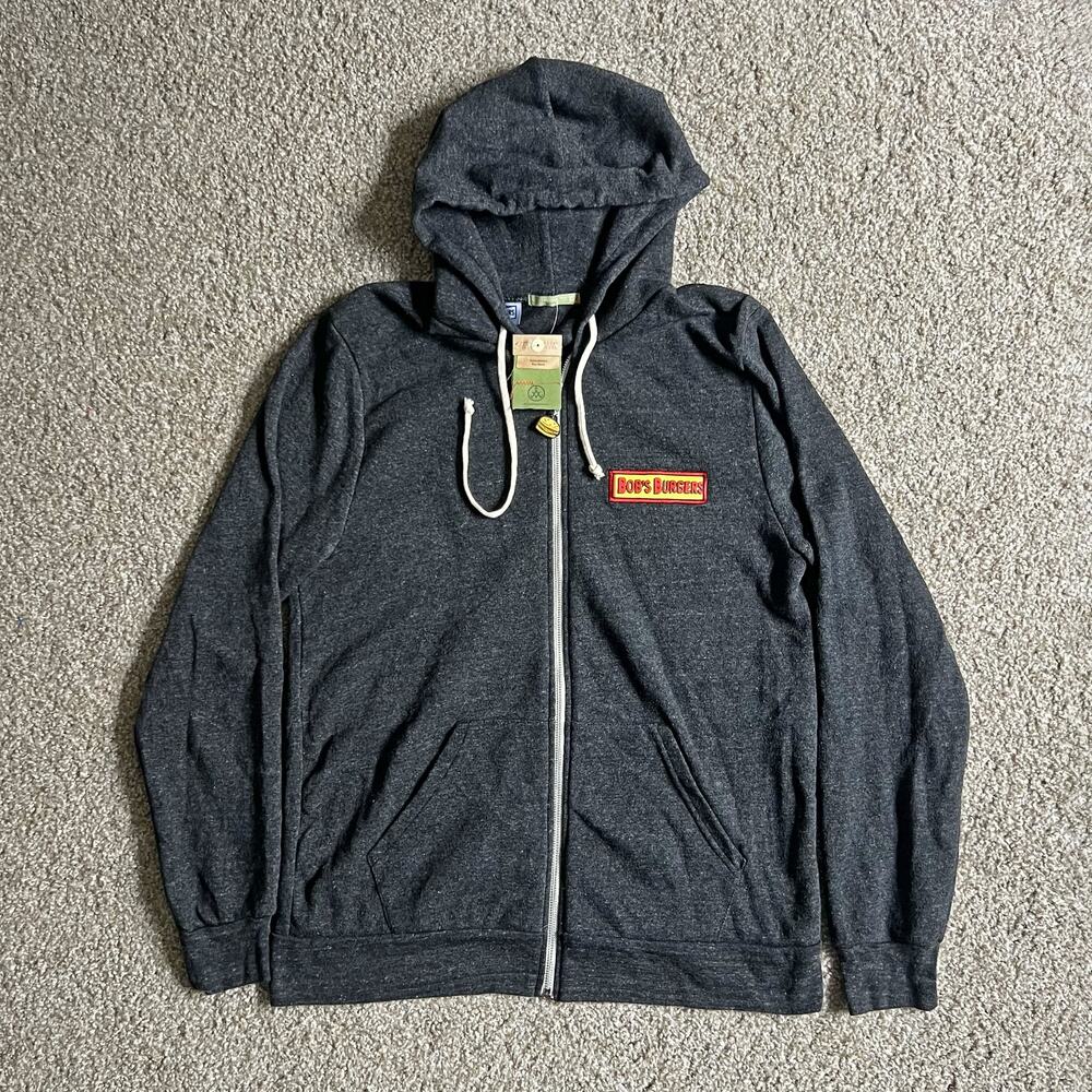 NEW Bob’s Burgers Embroidered Dark Gray Double Sided Hoodie Studio Exclusive XL